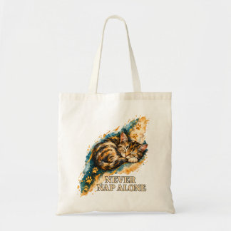 Tote Bag Ne Jamais Faire La Sieste Seul Chat Tigré Endormi