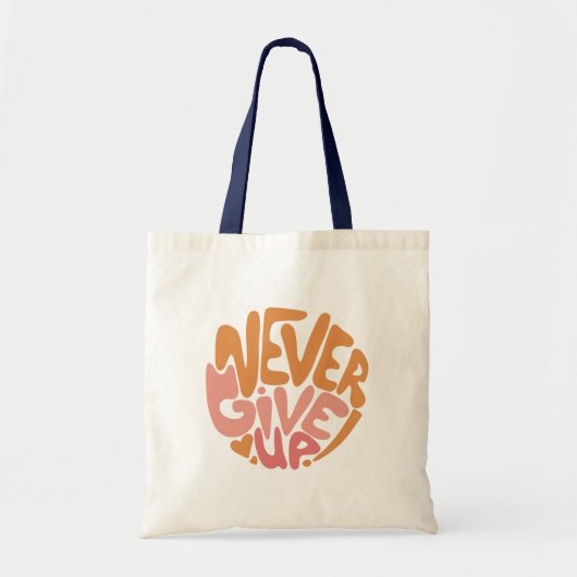 Tote Bag Ne jamais renoncer - Motivation quotidienne rose e (Devant)