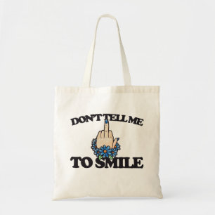 Tote Bag "Ne me dites pas de sourire" Feministe au doigt mo
