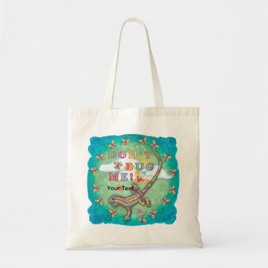 Tote Bag Ne m'embête pas Lézard (Devant)