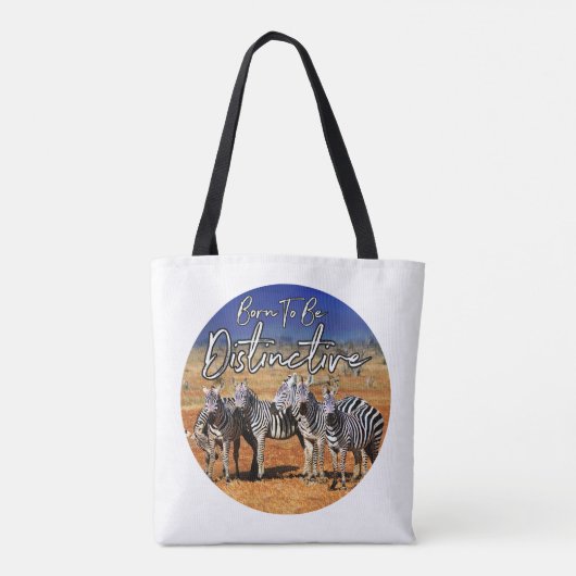 Tote Bag "Né Pour Être Distinctif" Zebra Art (Dos)