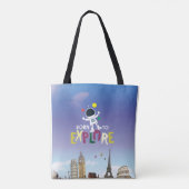 Tote Bag Né pour explorer | Aventure mignonne de l'astronau (Dos)