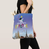 Tote Bag Né pour explorer | Aventure mignonne de l'astronau (De près)