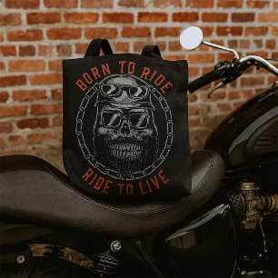 Tote Bag Né pour faire du vélo de crâne Ride pour vivre