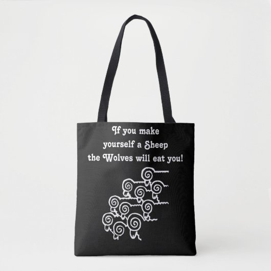 Tote Bag Ne sois pas un mouton (noir) Fourre-tout (Devant)