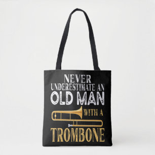 Tote Bag Ne Sous-Estimez Jamais Un Vieux Homme Avec Un Gif