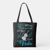 Tote Bag Ne sous-estimez jamais une fille avec un cadeau de (Dos)