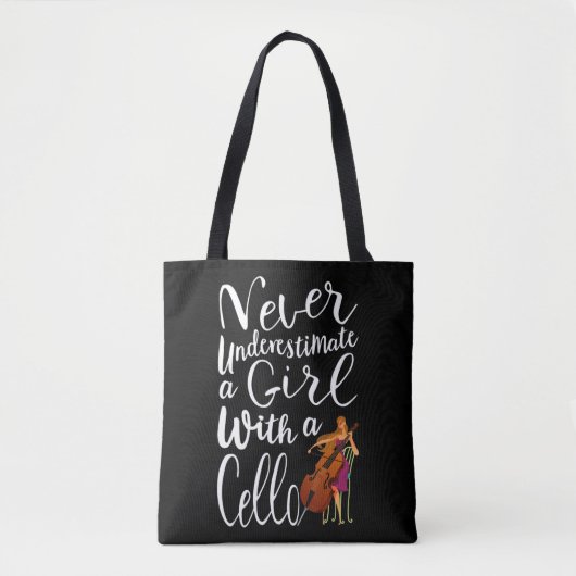 Tote Bag Ne sous-estimez jamais une fille avec un Cool Cell (Devant)
