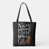 Tote Bag Ne sous-estimez jamais une fille avec un Cool Cell (Dos)