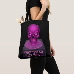 Tote Bag Ne testez pas mon disque hexadécimal - Purple Skul