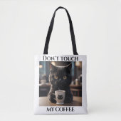 Tote Bag Ne touche pas mon café drôle (Devant)