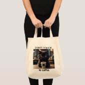 Tote Bag Ne touche pas mon café drôle (Devant (produit))