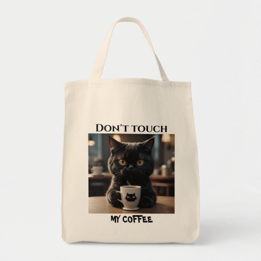 Tote Bag Ne touche pas mon café drôle (Devant)
