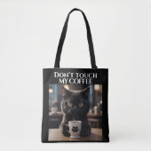 Tote Bag Ne touche pas mon café drôle (Devant)
