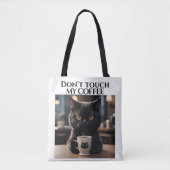 Tote Bag Ne touche pas mon café drôle (Devant)