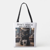 Tote Bag Ne touche pas mon café drôle (Dos)