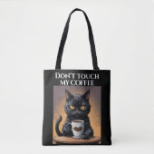 Tote Bag Ne touche pas mon café drôle (Devant)