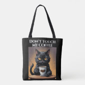 Tote Bag Ne touche pas mon café drôle (Dos)