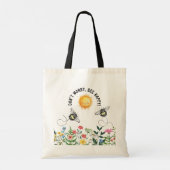 Tote Bag Ne vous inquiétez pas, Bee Happy Inspirational (Dos)