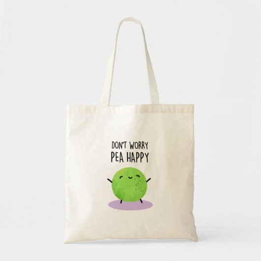 Tote Bag Ne vous inquiétez pas Pois Happy Funny Pea Pun (Devant)