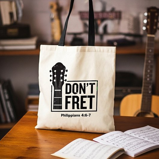 Tote Bag Ne vous tracassez pas (Philippiens 4:6-7) Guitare