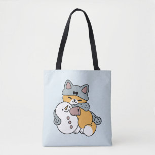 Tote Bag Neige beaucoup amusant Chat hiver vacances Design