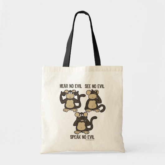 Tote Bag N'entendre aucun singe malin - Nouveau (Devant)