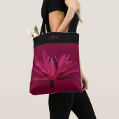 Tote Bag Nénuphar rose de Bourgogne tout plus de - imprimez (De près)