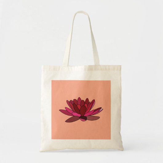 Tote Bag Nénuphar rose rouge (Devant)