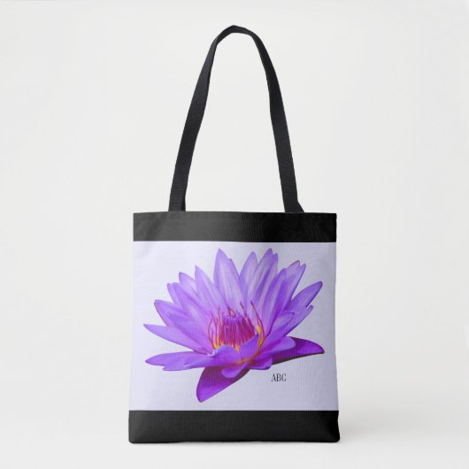 Tote Bag Nénuphars faits sur commande de pourpre de lavande (Devant)