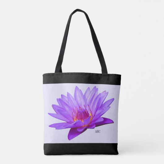 Tote Bag Nénuphars faits sur commande de pourpre de lavande (Dos)