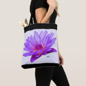 Tote Bag Nénuphars faits sur commande de pourpre de lavande (De près)
