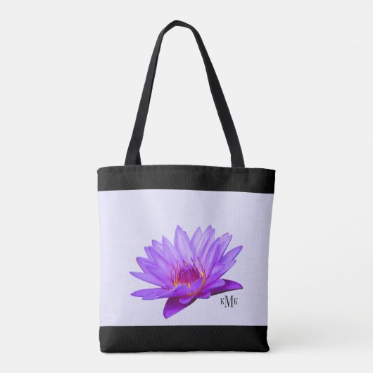 Tote Bag Nénuphars faits sur commande de pourpre de lavande (Dos)