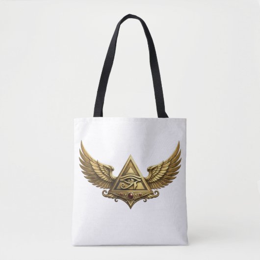 Tote Bag NeoAnkh | 3D Gold Eye of Horus & Winged Pyramid (Devant)