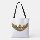 Tote Bag NeoAnkh | 3D Gold Eye of Horus & Winged Pyramid (Dos)