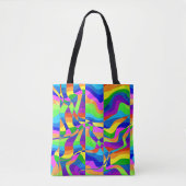 Tote Bag Neon arc-en-ciel Abstrait fou (Devant)