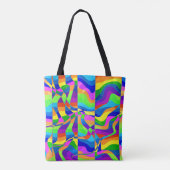 Tote Bag Neon arc-en-ciel Abstrait fou (Dos)