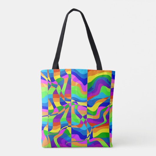 Tote Bag Neon arc-en-ciel Abstrait fou (Dos)
