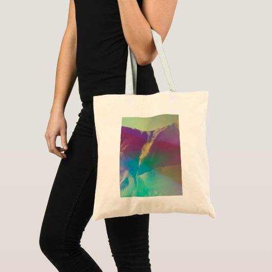 Tote Bag néon bleu rose vert onde synth lumières lumineuses (Devant (produit))