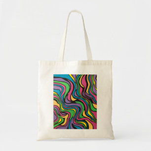 Tote Bag Neon Brook-Art Abstrait Peint à la Main