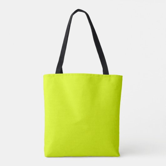 Tote Bag Neon Chartreuse couleur solide | Classique (Dos)