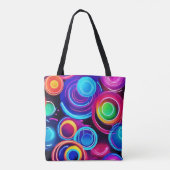 Tote Bag Neon Circles Art Abstrait (Dos)