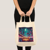 Tote Bag Neon Cityscape (Devant (produit))