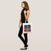 Tote Bag Neon Cityscape (Devant (modèle))