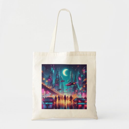 Tote Bag Neon Cityscape (Devant)