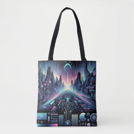 Tote Bag Neon Cyberworld (Devant)