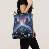Tote Bag Neon Cyberworld (De près)