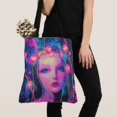 Tote Bag Neon, déesse Alien (De près)