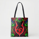 Tote Bag Neon Flame Mandala Pattern (Devant)