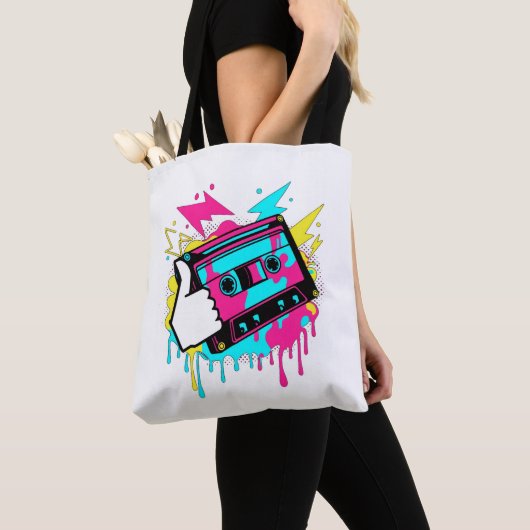 Tote Bag Neon Funk Thumbs Up (De près)
